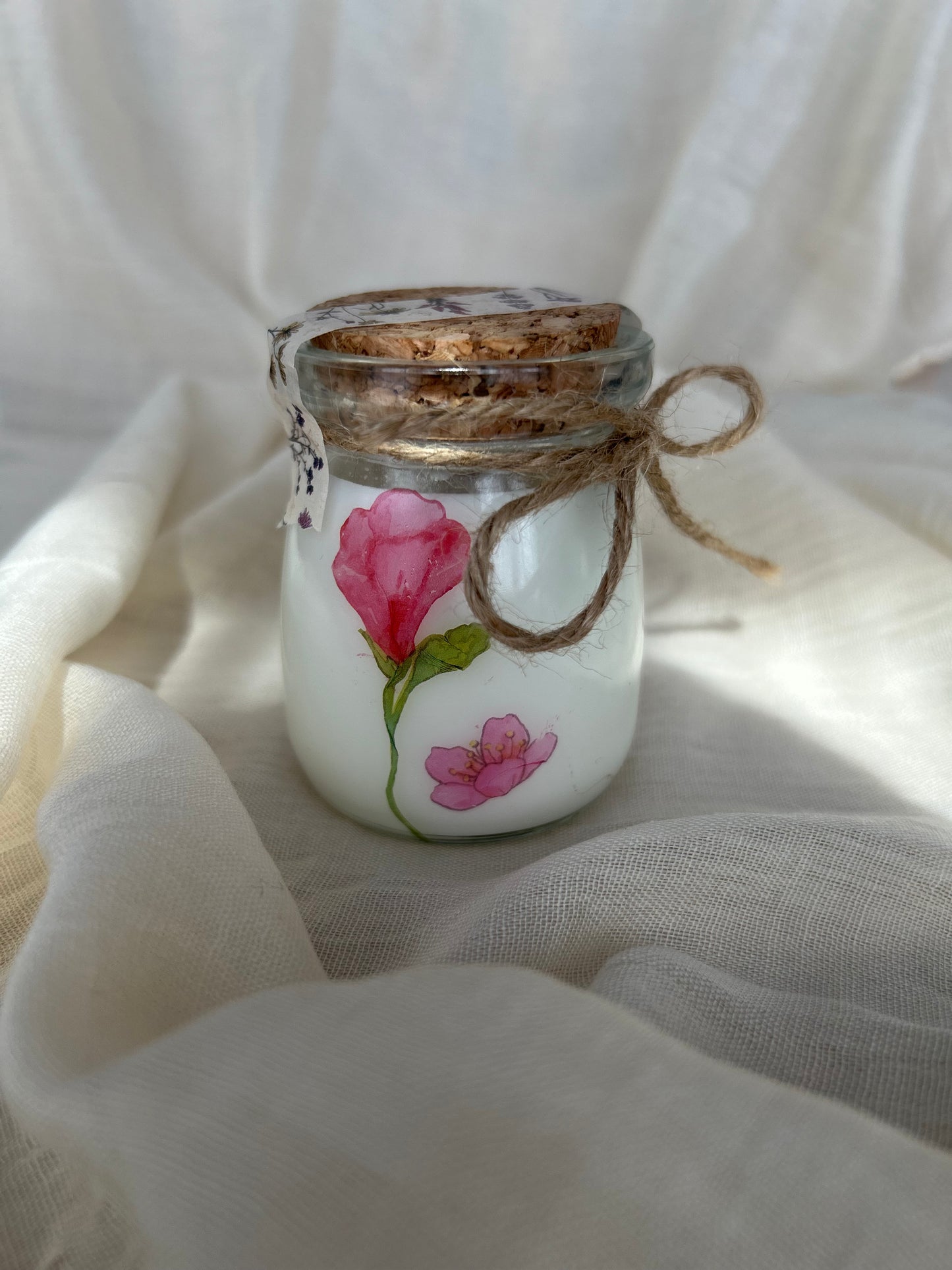 Blumenduft-Kerze aus natürlichem Sojawachs – mit Kirschholz-Docht & Frühlingsblumen-Aroma